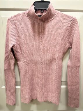 Vila Milano Ribbed Cowl-Neck Sweater in Soft Pink